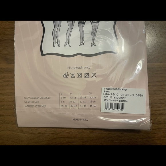 ✨NWT Bettie Page 🦋 Black Leopard Knit Stockings - Picture 15 of 15